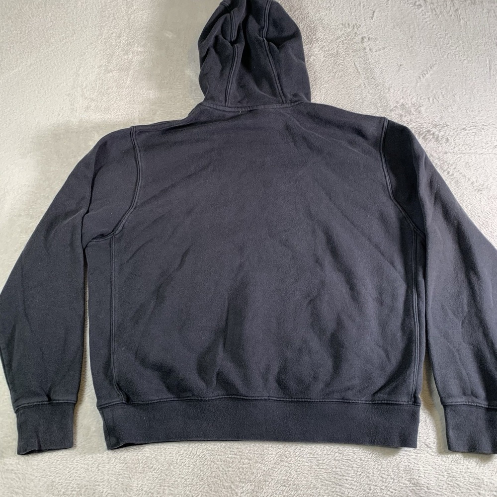 Nike Hoodie Sweatshirt Mens Medium Black Relaxed Fleece Swoosh Kangaroo Pocket - Picture 10 of 10